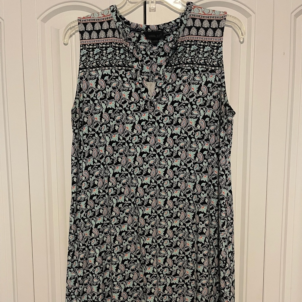 J. Jill Black and White Paisley Midi Dress